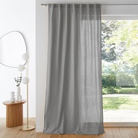 Штора 100 хлопок с отделкой потайными клапанами Scnario 220 x 135 см серый LA REDOUTE INTERIEURS  фото, kupilegko.ru